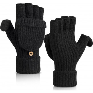 Cierto Winter Gloves for Women & Men | Convertible Fingerless Gloves for Cold Weather