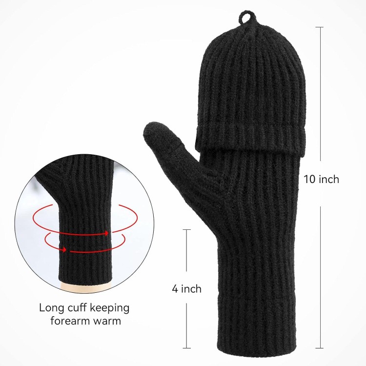 Cierto Winter Gloves for Women & Men | Convertible Fingerless Gloves for Cold Weather