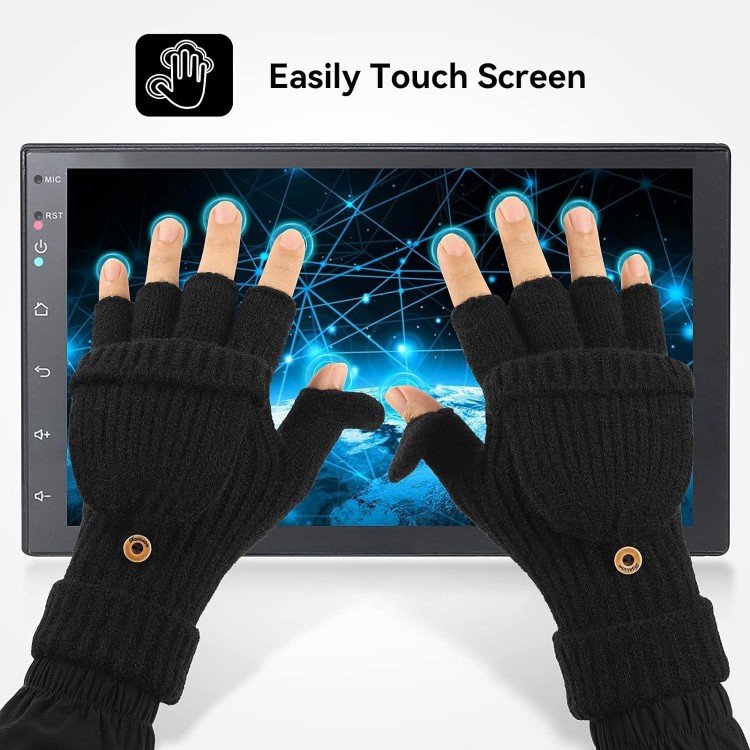 Cierto Winter Gloves for Women & Men | Convertible Fingerless Gloves for Cold Weather