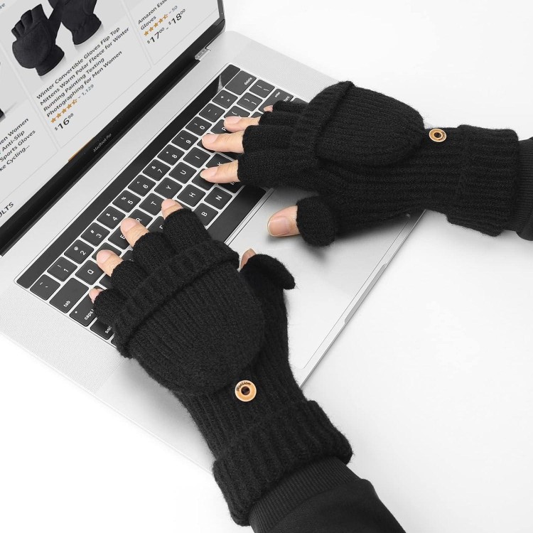 Cierto Winter Gloves for Women & Men | Convertible Fingerless Gloves for Cold Weather