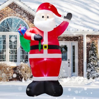 10 Foot Christmas Inflatable Santa Claus Carries The Package Decoration