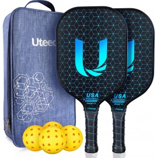 Uteeqe Pickleball Paddles Set of 2 - Graphite Surface with High Grit & Spin