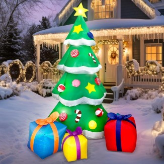 Joiedomi 7 FT Giant Christmas Inflatable Tree with 3 Gift Boxes