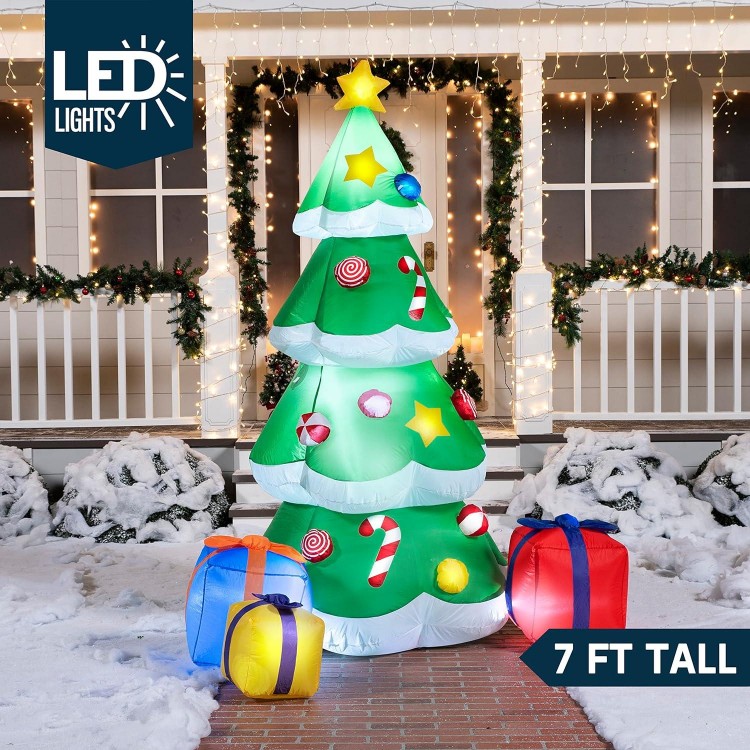 Joiedomi 7 FT Giant Christmas Inflatable Tree with 3 Gift Boxes
