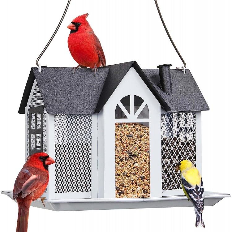 Kingsyard Bird Feeder House for Outside, Large Capacity, Weatherproof and Durable