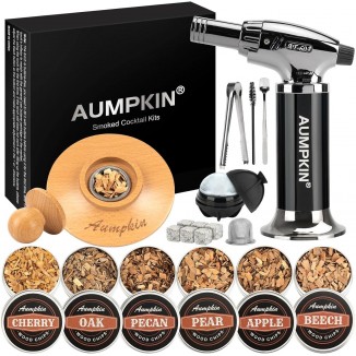 Cocktail Smoker Kit with Torch – 6 Flavors Wood Chips-Birthday Bourbon Whiskey Gifts for Men