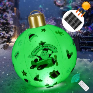 JOSEN Inflatable Christmas Ball Solar Light Up PVC Christmas Outdoor Decorations