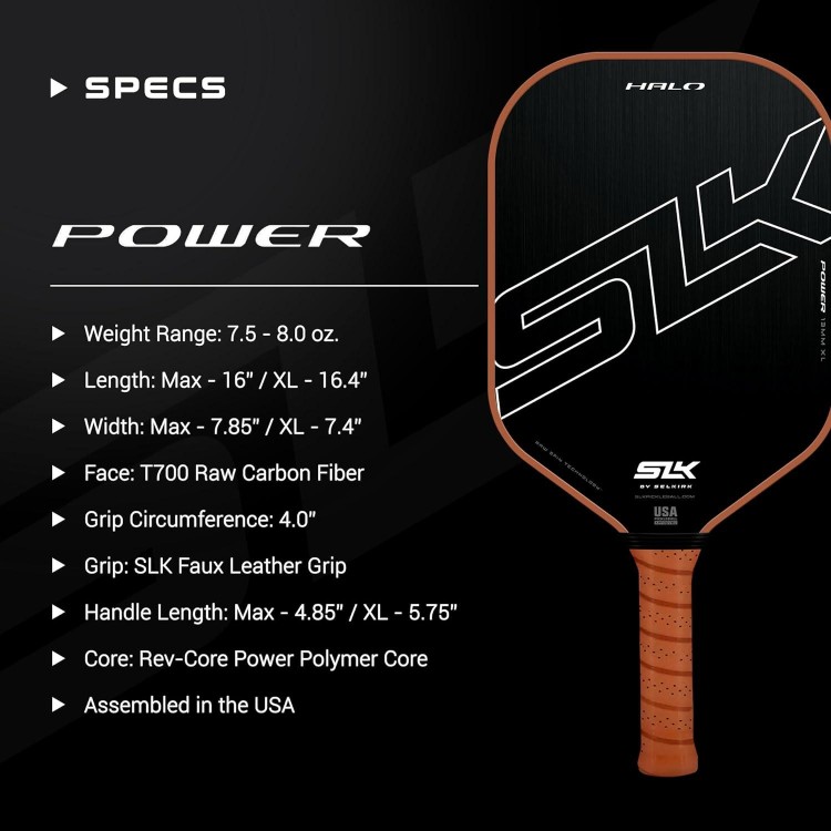 Selkirk Raw Carbon Fiber Pickleball Paddle with a Rev-Core Power Polymer Core