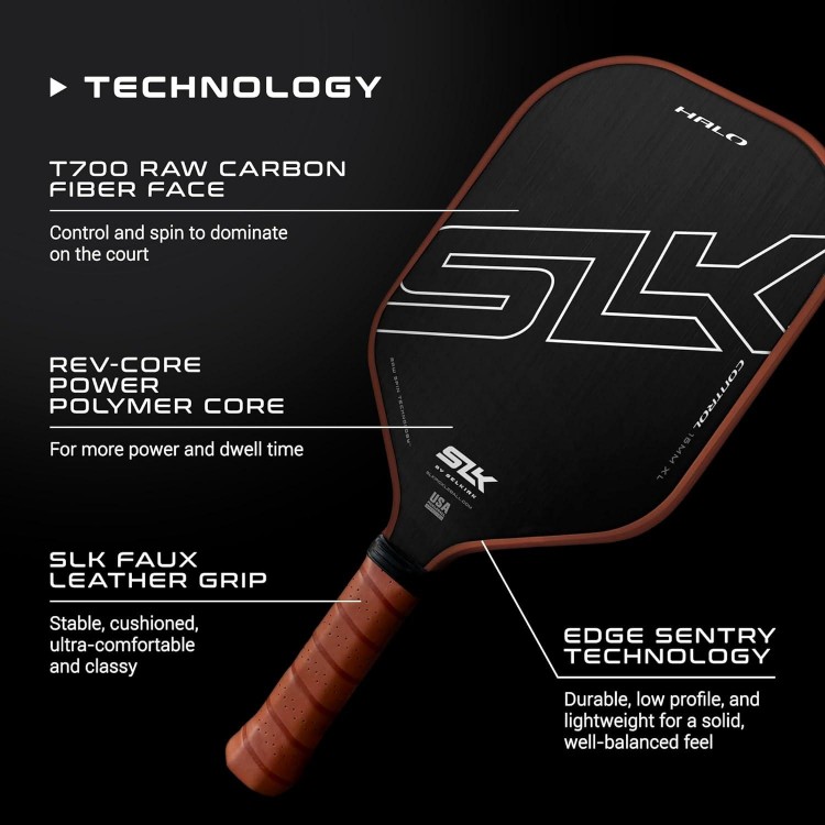 Selkirk Raw Carbon Fiber Pickleball Paddle with a Rev-Core Power Polymer Core