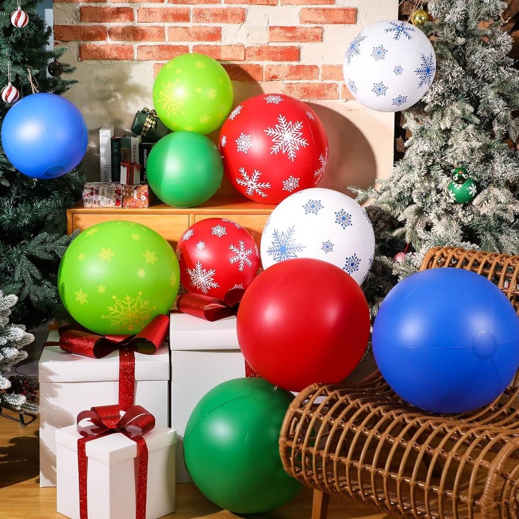 jetec 12 pcs giant inflatable christmas ball inflatable christmas ornaments