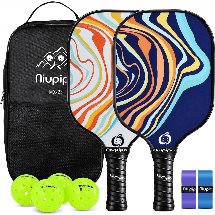 niupipo Pickleball Paddles,Fiberglass Surface, Polypropylene Honeycomb Core