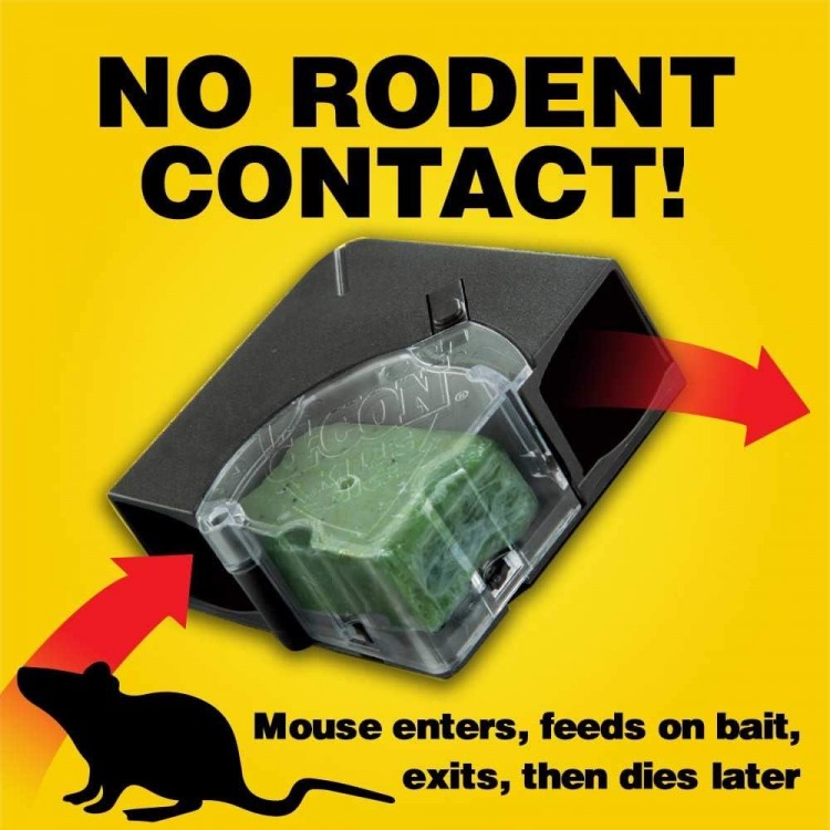 d-CON Refillable Corner Fit Mouse Bait Station, 1 Trap + 18 Bait Refills