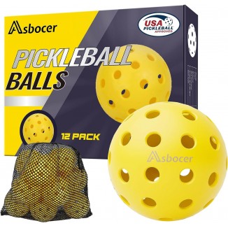 Asbocer Pickleball Balls,High Elasticity & Durable Yellow Pickle Balls