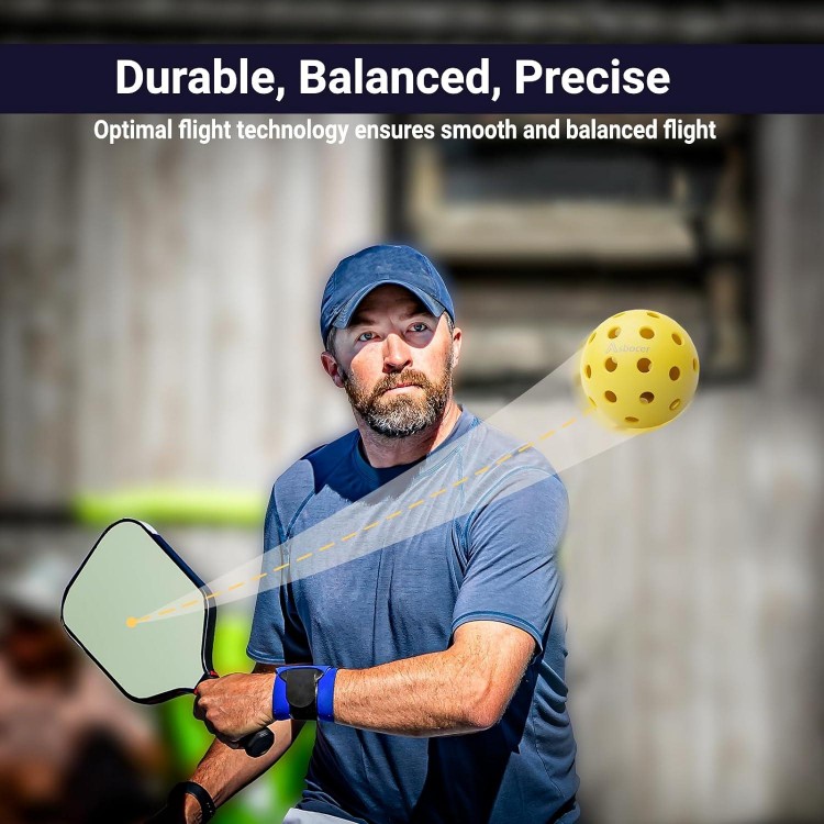 Asbocer Pickleball Balls,High Elasticity & Durable Yellow Pickle Balls