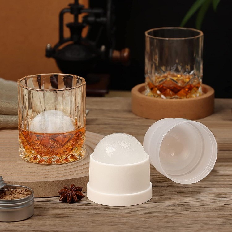 Whiskey Smoker Kit with Torch - 6 Flavors Wood Chips, 2 Glasses, 2 Ice Ball Molds
