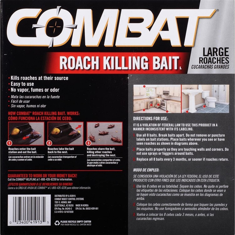 Combat Max Defense System Brand, Small Roach Killing Bait and Gel