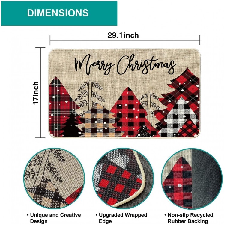 Baccessor Merry Christmas Doormat, Seasonal Holiday Decortion