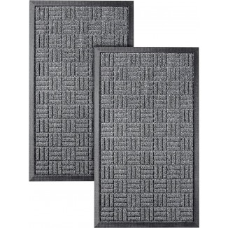 HOMWE Front Door Mats, 2 Pc Set, 29.5 x 17, All Weather Entry and Back Yard