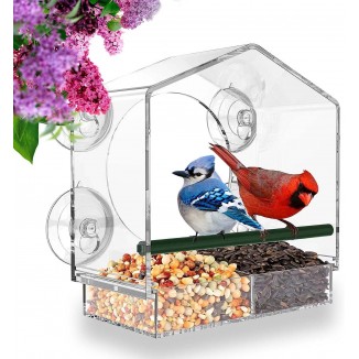 Mrcrafts Window Bird Feeder for Outside with Strong Suction Cups