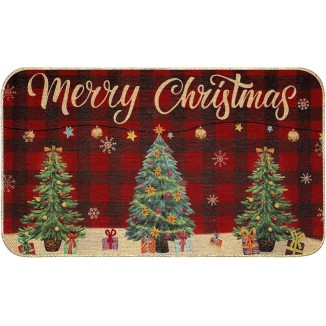 Erweicet Christmas Door Mat Xmas Welcome Christmas Mat, Non-Slip and Washable