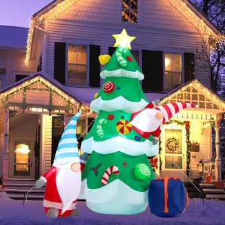 SUNGIFT 7 FT Giant Christmas Inflatable Tree with Gift Box