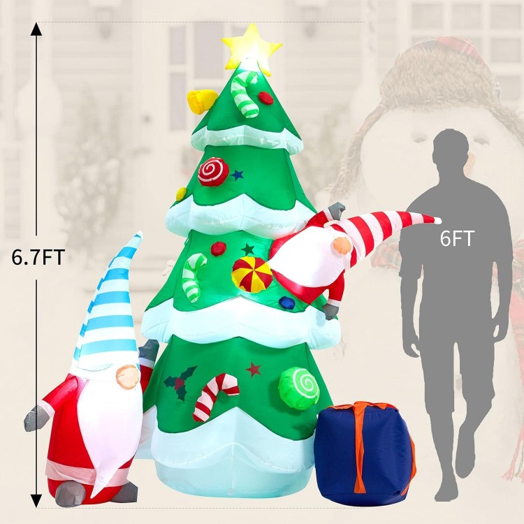 SUNGIFT 7 FT Giant Christmas Inflatable Tree with Gift Box