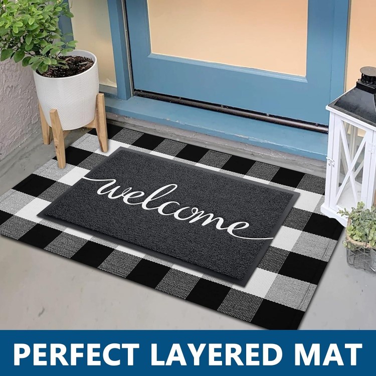 EARTHALL Funny Welcome Mats, Front Door Mat for Outside Entry