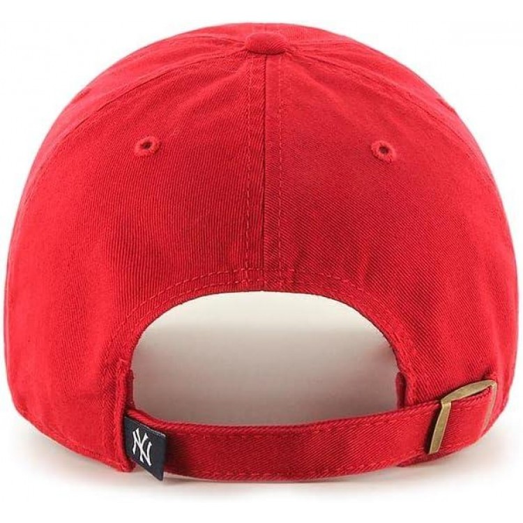 '47 MLB New York Yankees Brand Red Basic Logo Clean Up Cap Adjustable Hat