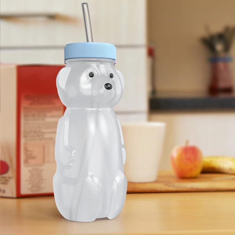 Honey Bear Straw Cup ;8oz straw bear cup with improved safety lid design