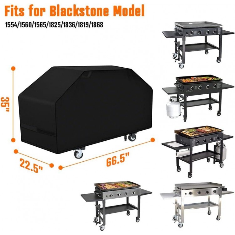 Heavy Duty Waterproof Canvas Flat Top Gas Grill Cover for Blackstone