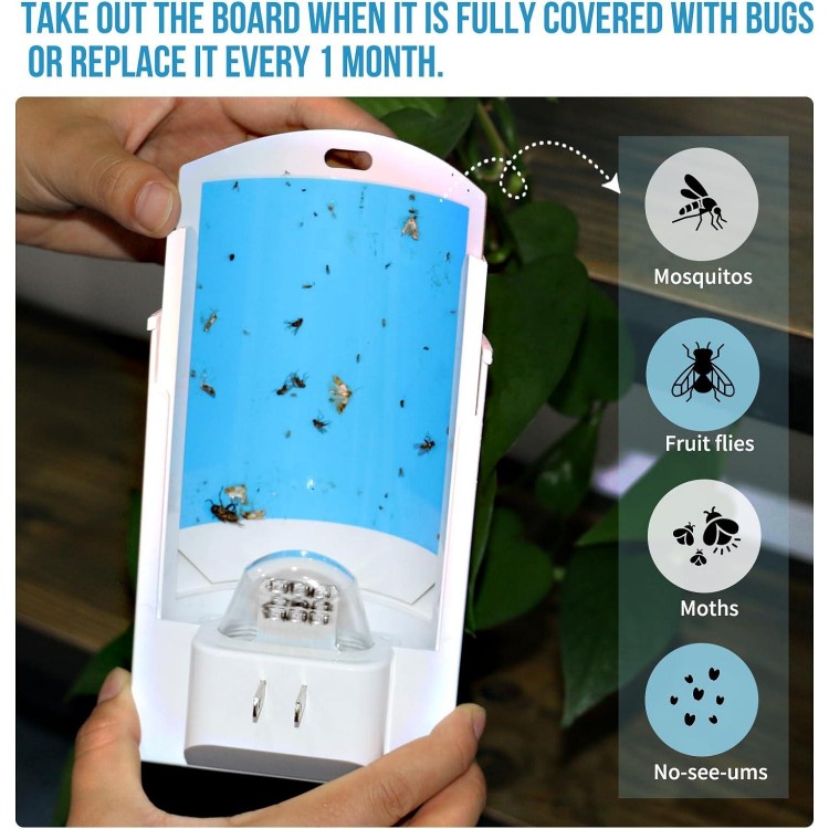 Flying Insect Trap, Indoor Plug-in Fly Trap for Home