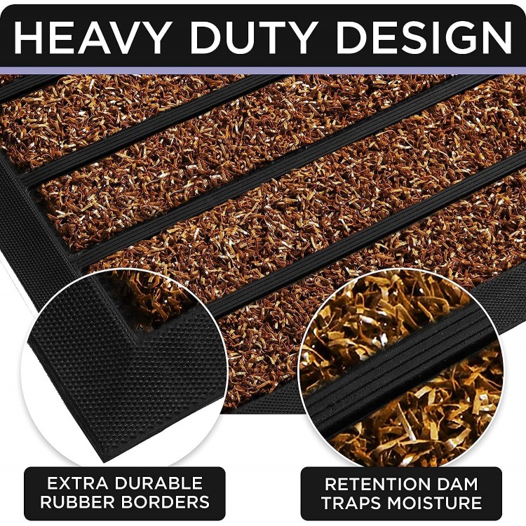 ubdyo Extra Durable Door Mat - Dirt Trapping Outdoor Welcome Mats