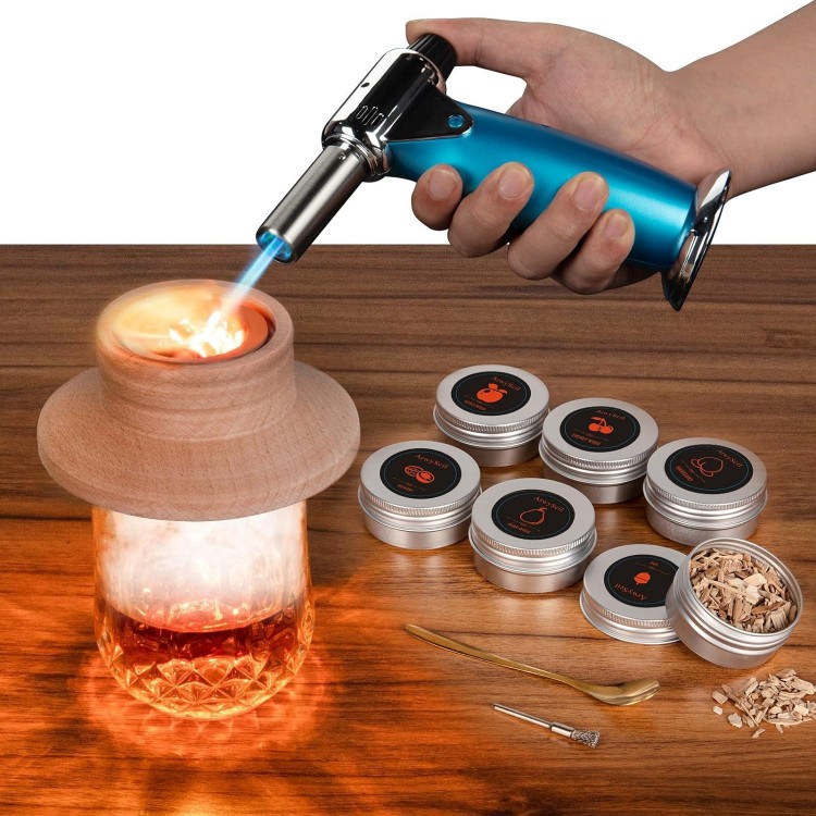 Cocktail Smoker Kit With Torch, Old-fashioned Infuser Kit for Party, 6 Flavored for Cocktail