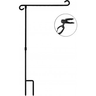 HOOSUN Garden Flag Stand Holder Pole Easy to Install Strong Sturdy wrought iron Fits Flag