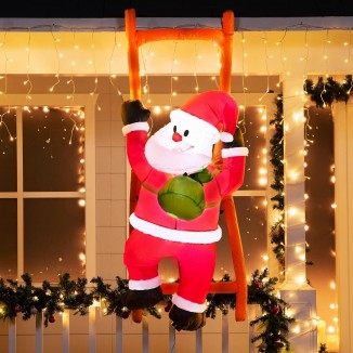 Joiedomi 6 FT Inflatable Climbing Santa, Hanging Christmas Yard Decorations