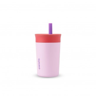 Kids Insulation Stainless Steel Tumbler with Resistant Flexible Straw