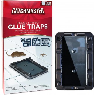 Catchmaster Mouse & Insect Glue Traps 16-Pk, Adhesive Rodent & Bug Catcher