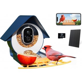 Birdkiss Smart Bird Feeder with Camera, AI Identify Bird Feeder Camera with Solar Pannel