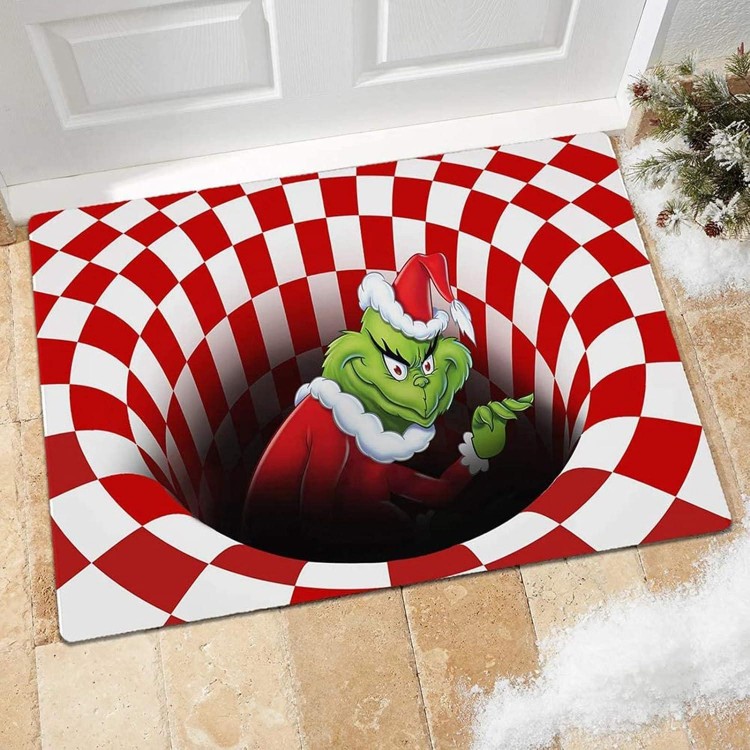 Christmas Doormat, 3D Visual Illusion Fluffy Carpet