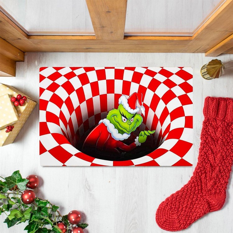 Christmas Doormat, 3D Visual Illusion Fluffy Carpet