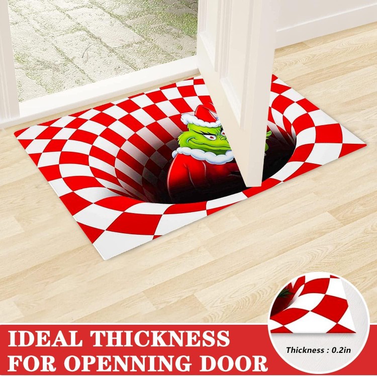 Christmas Doormat, 3D Visual Illusion Fluffy Carpet