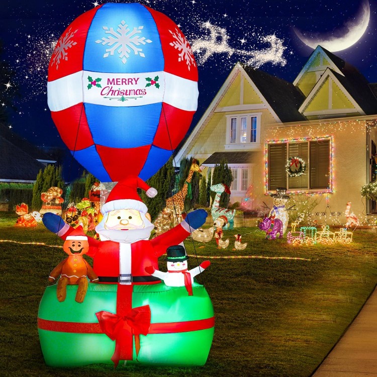 Winpull 9Ft Christmas Inflatables Outdoor Decorations, LED Lighted Santa