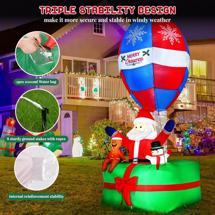 Winpull 9Ft Christmas Inflatables Outdoor Decorations, LED Lighted Santa