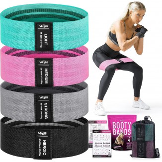 4 Booty Bands for Women Men Fabric Elastic Bands for Exercise Bands for Legs
