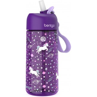 Bentgo Kids Water Bottle Cup for Toddlers & Children - Flip-Up Safe-Sip Straw