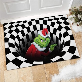 casapre Illusion Doormat,Christmas Non-Slip Visual Door Mat