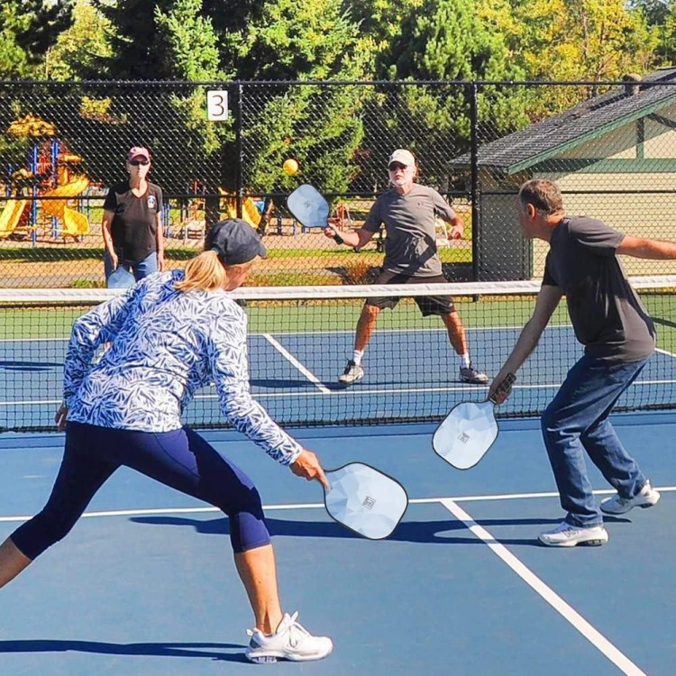 Pickleball Paddles Set of 2,Carbon Fiber Surface,Anti-Slip Sweat-Absorbing Grip