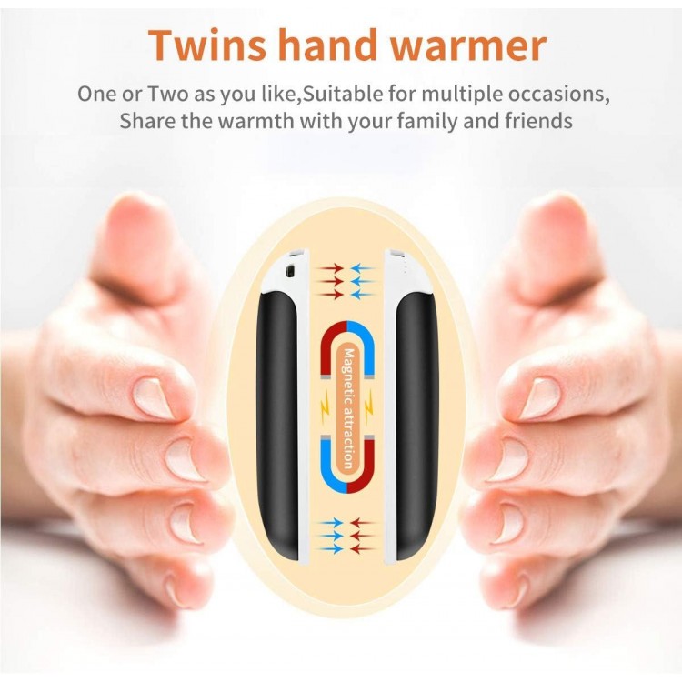 2 Pack Hand Warmers Rechargeable, 8000mAh Electric Portable Pocket Hand Warmer