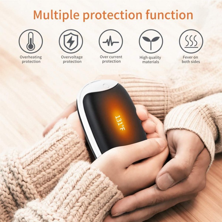 2 Pack Hand Warmers Rechargeable, 8000mAh Electric Portable Pocket Hand Warmer