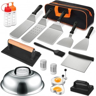 18PCS Griddle Accessories Kit, Flat Top Grill Accessories Set for Blackstone and Camp Chef